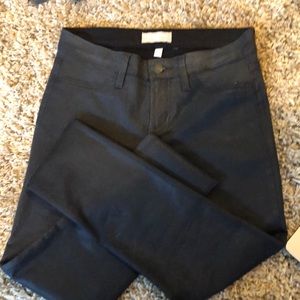 Banana Republic black/charcoal gray wax denim jean